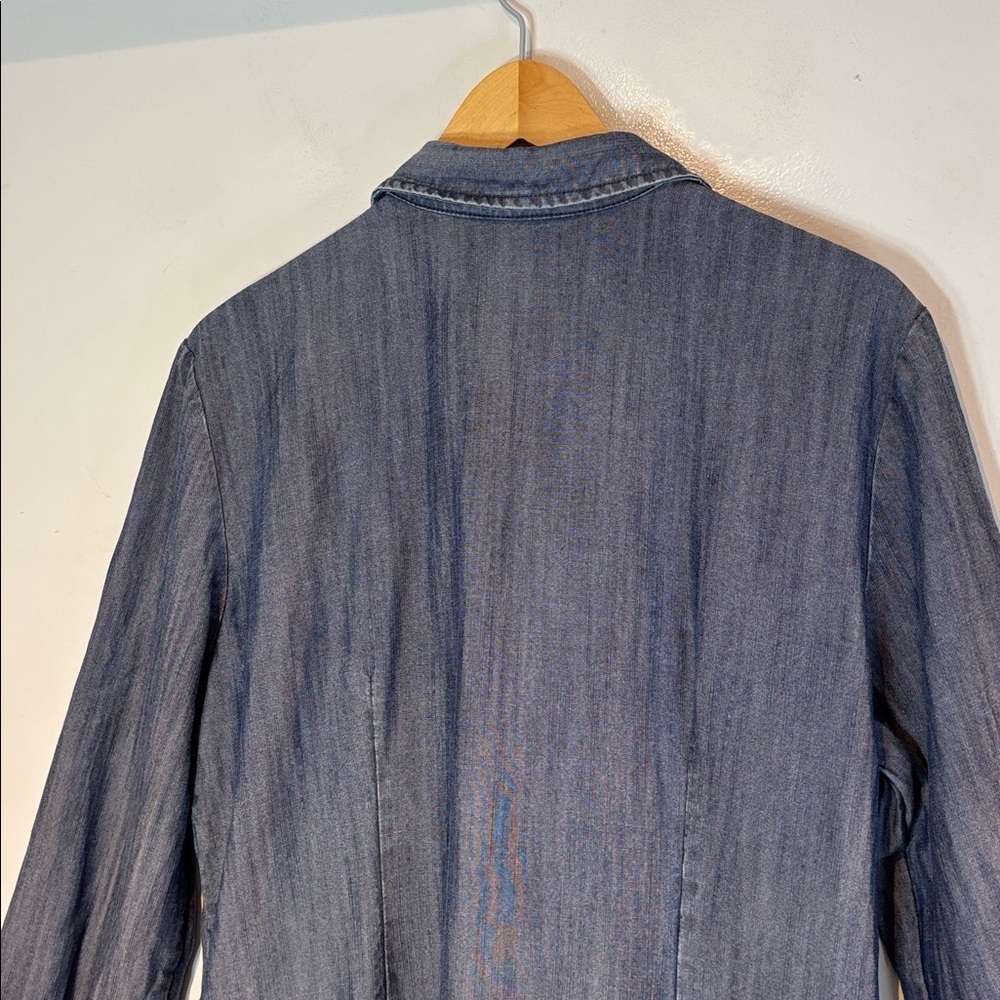 Tilley chambray denim button down dress with pockets size large - Picture 10 of 14